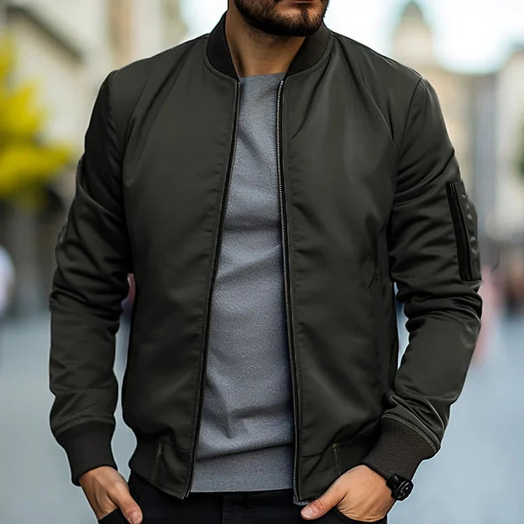 Blouson aviateur homme style automne fermeture éclair