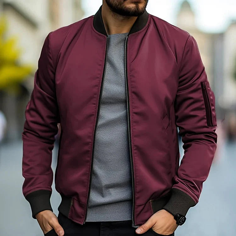 Blouson aviateur homme style automne fermeture éclair