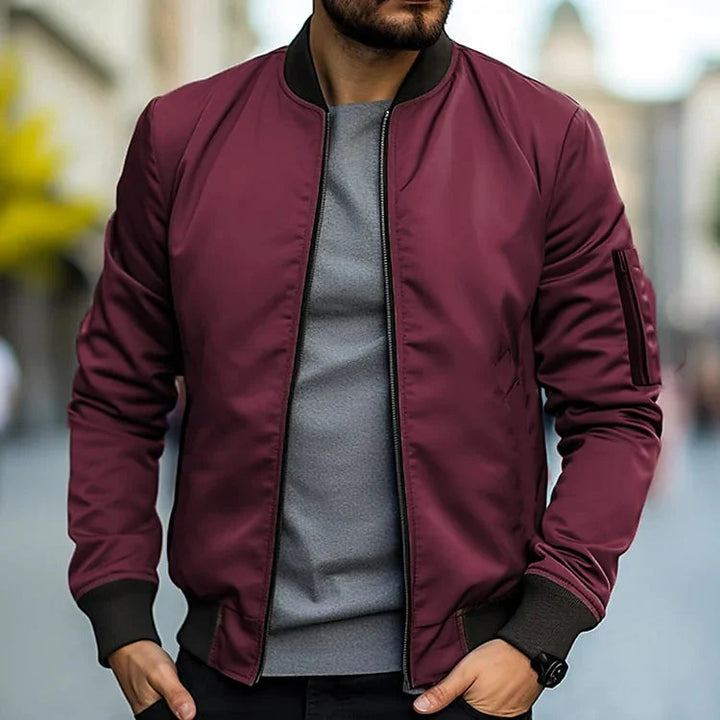 Blouson aviateur homme style automne fermeture éclair