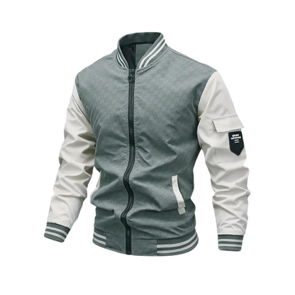 Blouson aviateur zippé pour homme style automne