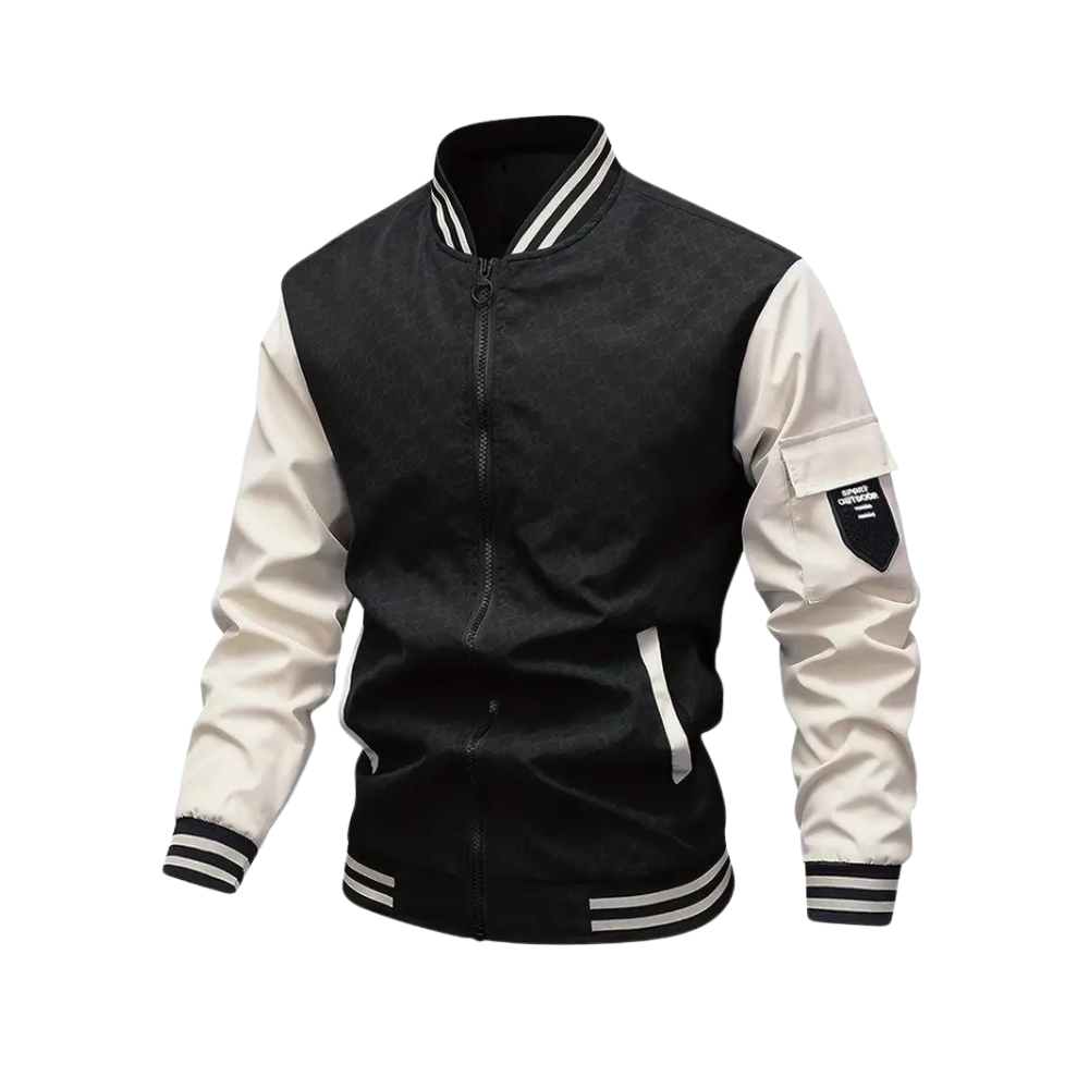 Blouson aviateur zippé pour homme style automne