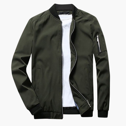 Blouson aviateur homme Fermeture éclair Coupe-vent Automne