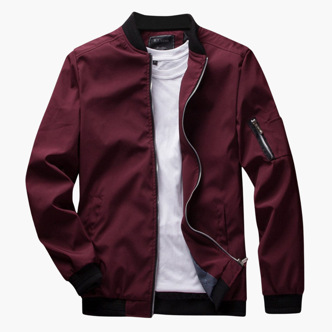 Blouson aviateur homme Fermeture éclair Coupe-vent Automne