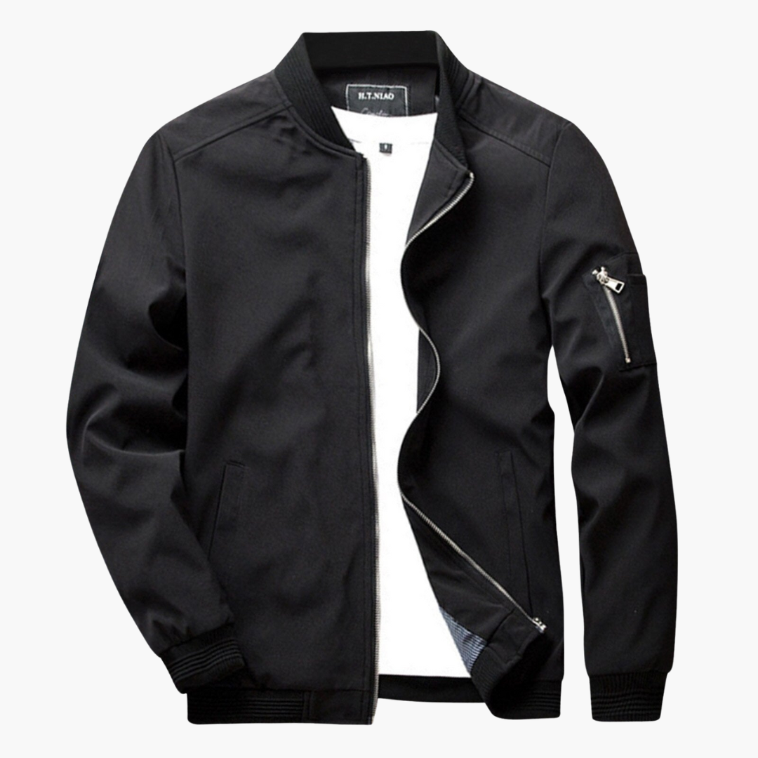 Blouson aviateur homme Fermeture éclair Coupe-vent Automne
