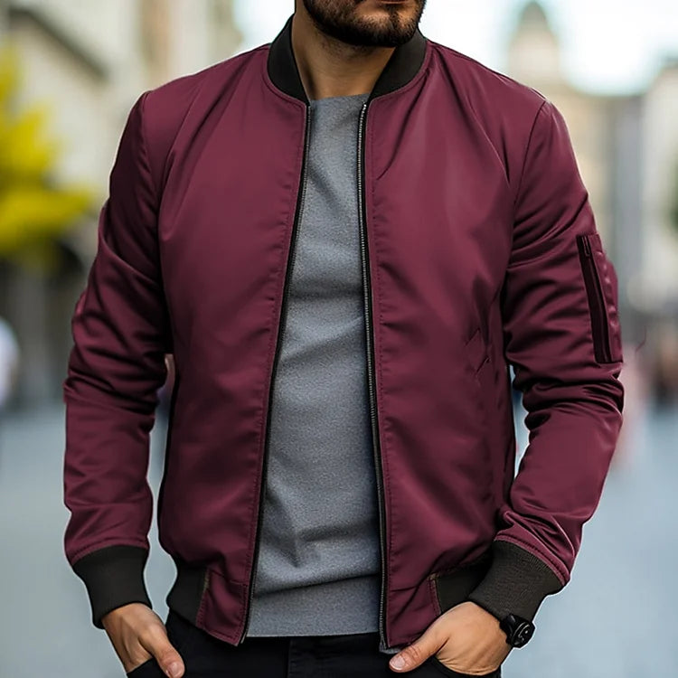 Blouson aviateur homme coupe slim zippé