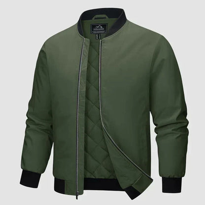 Blouson aviateur d'hiver pour homme, matelassé avec fermeture éclair
