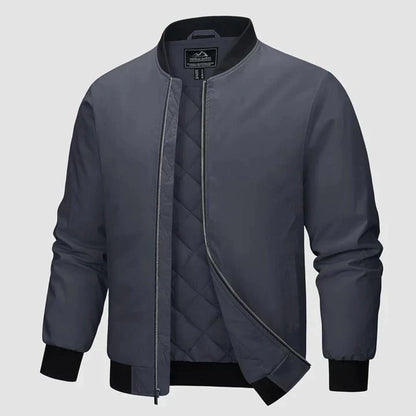 Blouson aviateur d'hiver pour homme, matelassé avec fermeture éclair