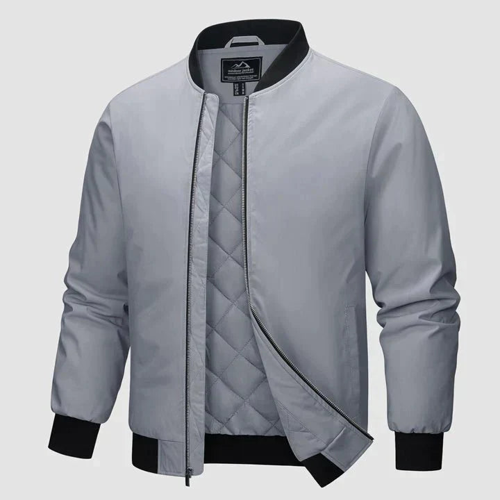 Blouson aviateur d'hiver pour homme, matelassé avec fermeture éclair