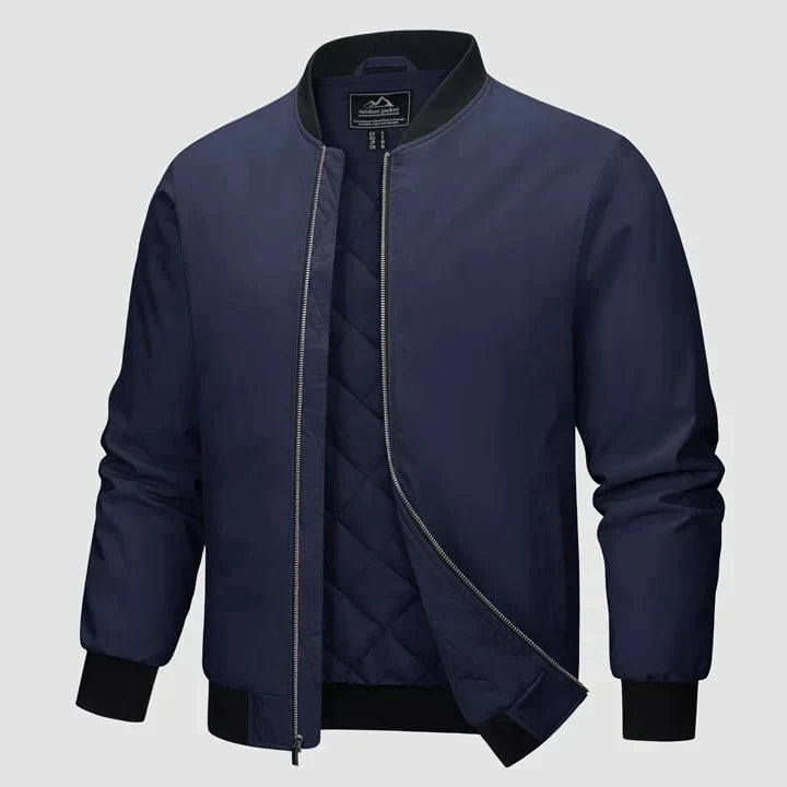 Blouson aviateur d'hiver pour homme, matelassé avec fermeture éclair