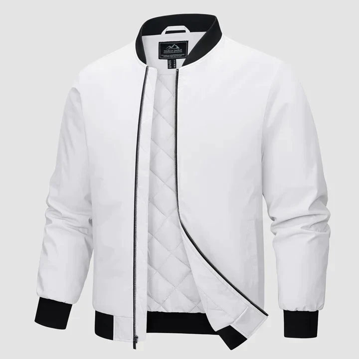 Blouson aviateur d'hiver pour homme, matelassé avec fermeture éclair