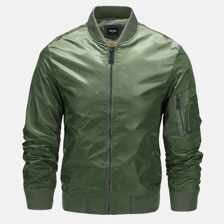 Blouson aviateur coupe-vent pour hommes avec fermeture éclair, veste d'automne