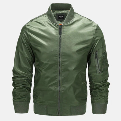 Blouson aviateur coupe-vent pour hommes avec fermeture éclair, veste d'automne