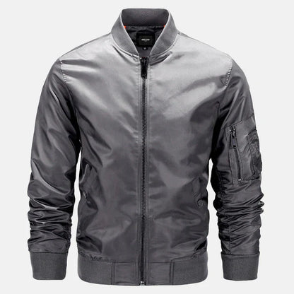 Blouson aviateur coupe-vent pour hommes avec fermeture éclair, veste d'automne