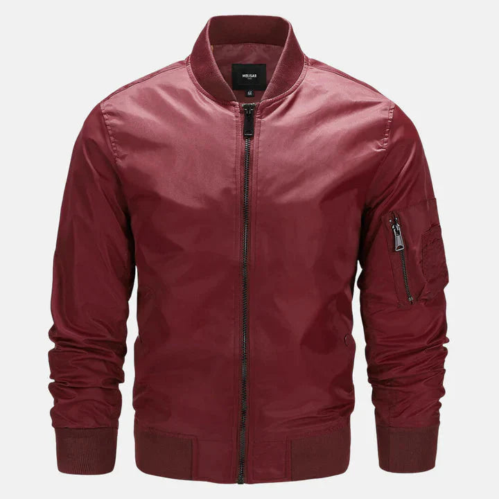 Blouson aviateur coupe-vent pour hommes avec fermeture éclair, veste d'automne