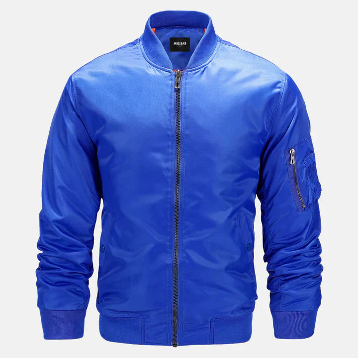 Blouson aviateur coupe-vent pour hommes avec fermeture éclair, veste d'automne