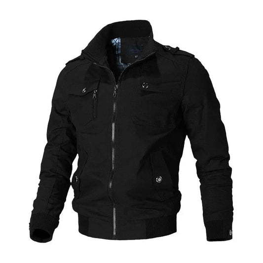 Herren Bomberjacke Reißverschluss Cargo Style - IdealeKleiden