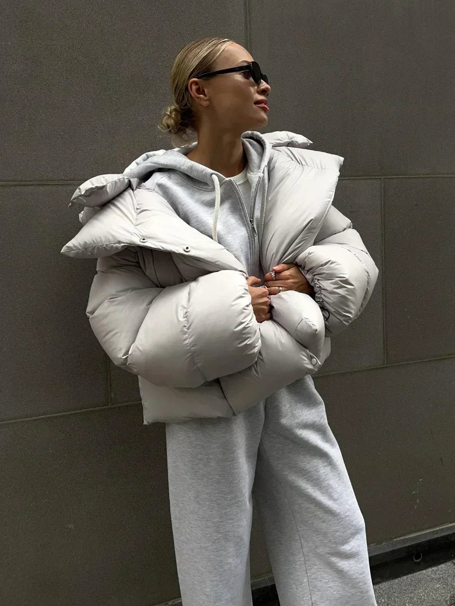 Parka d'hiver femme, coupe oversize avec capuche