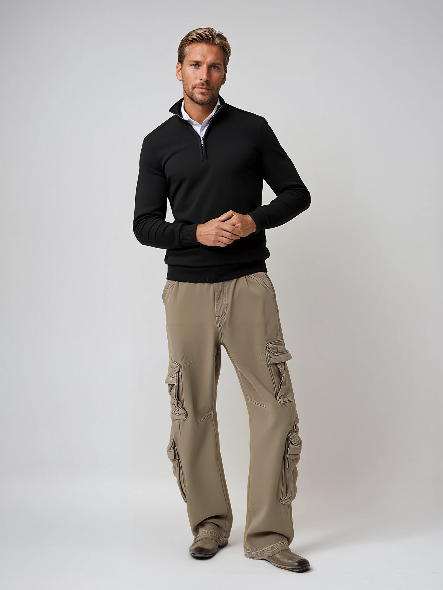 Herren Pullover Modern Frontreißverschluss - IdealeKleiden