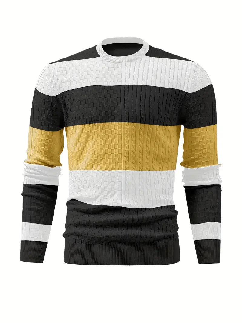Pull en tricot rayé moderne pour homme