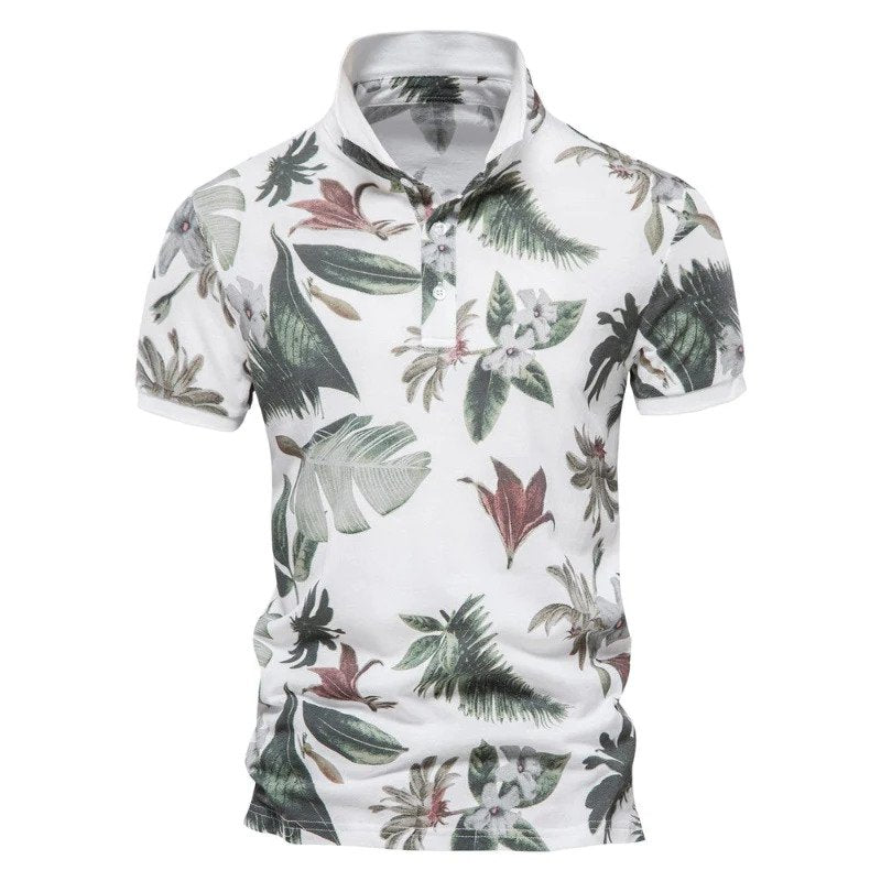 Polo homme Hawaï motif floral été
