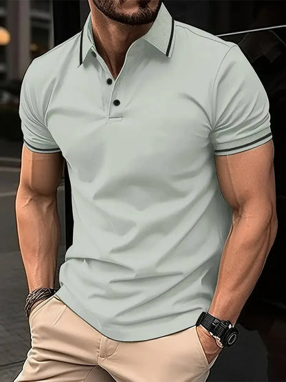 Polo-shirt tendance à manches courtes pour hommes
