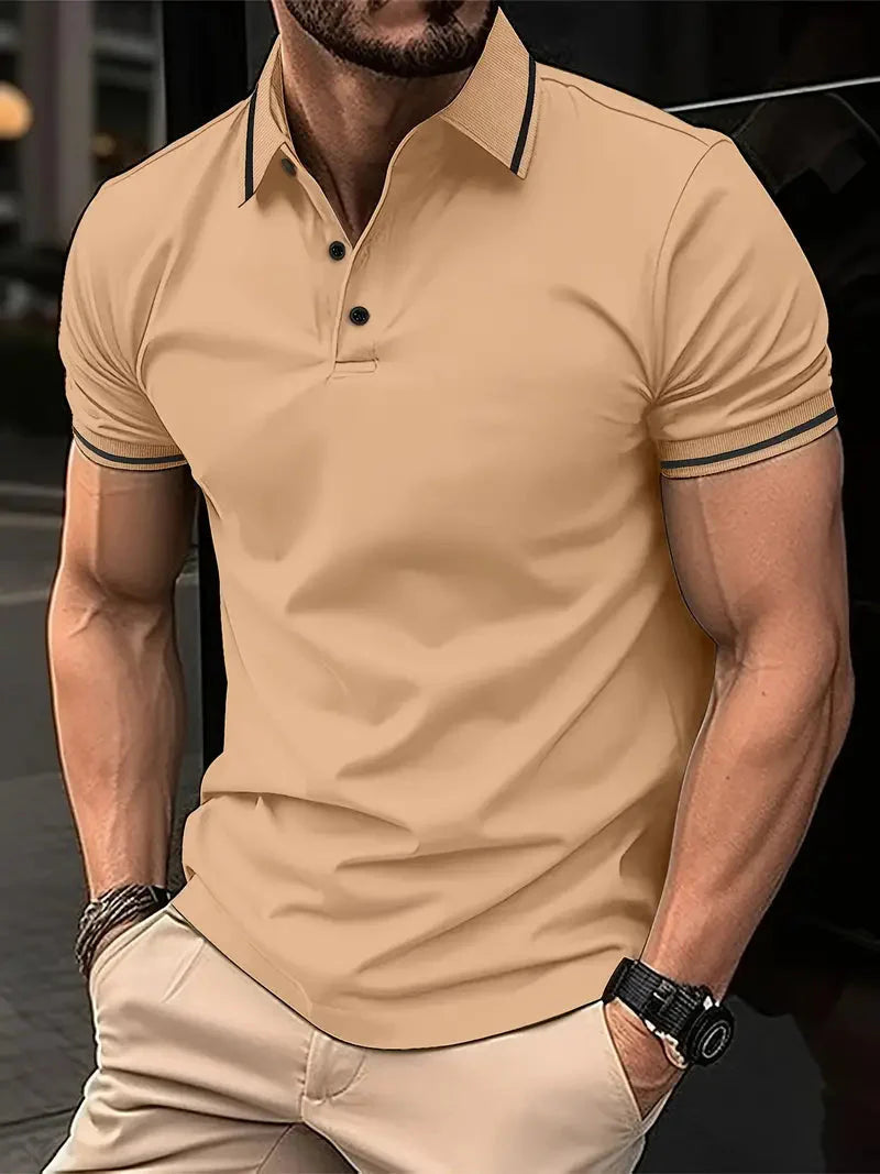 Polo-shirt tendance à manches courtes pour hommes