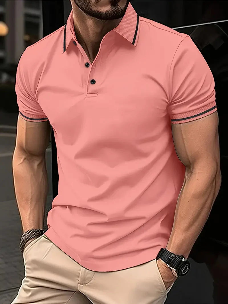 Polo-shirt tendance à manches courtes pour hommes