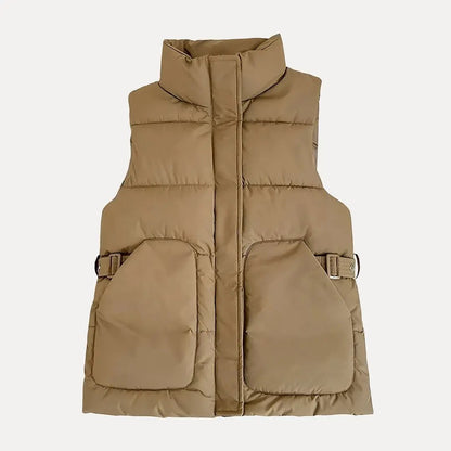 Doudoune sans manches pour femme en coton chaud
