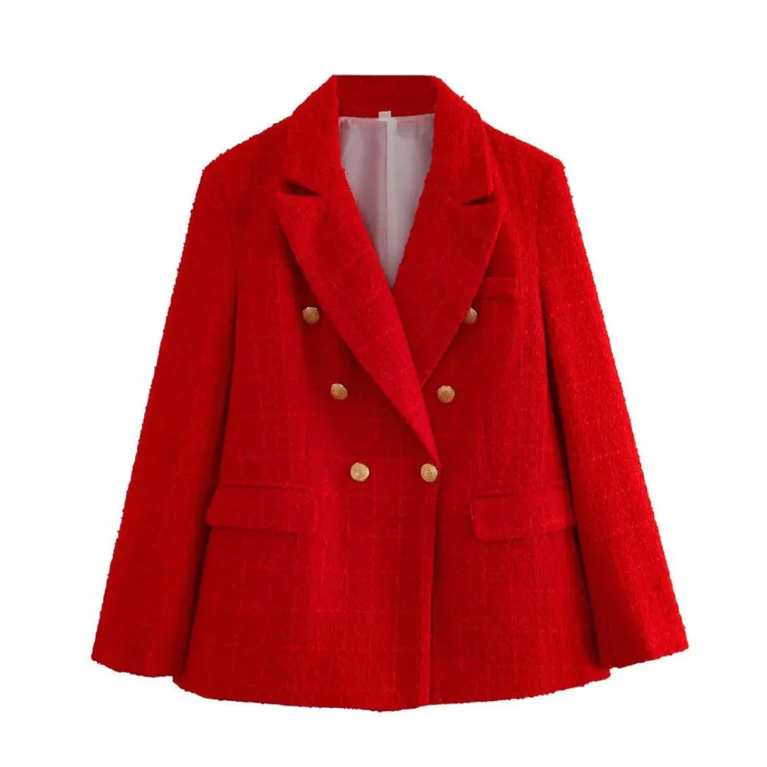 Veste croisée stylée aspect textile