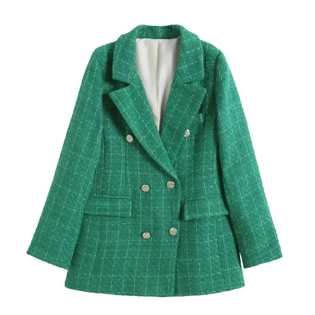 Veste croisée stylée aspect textile