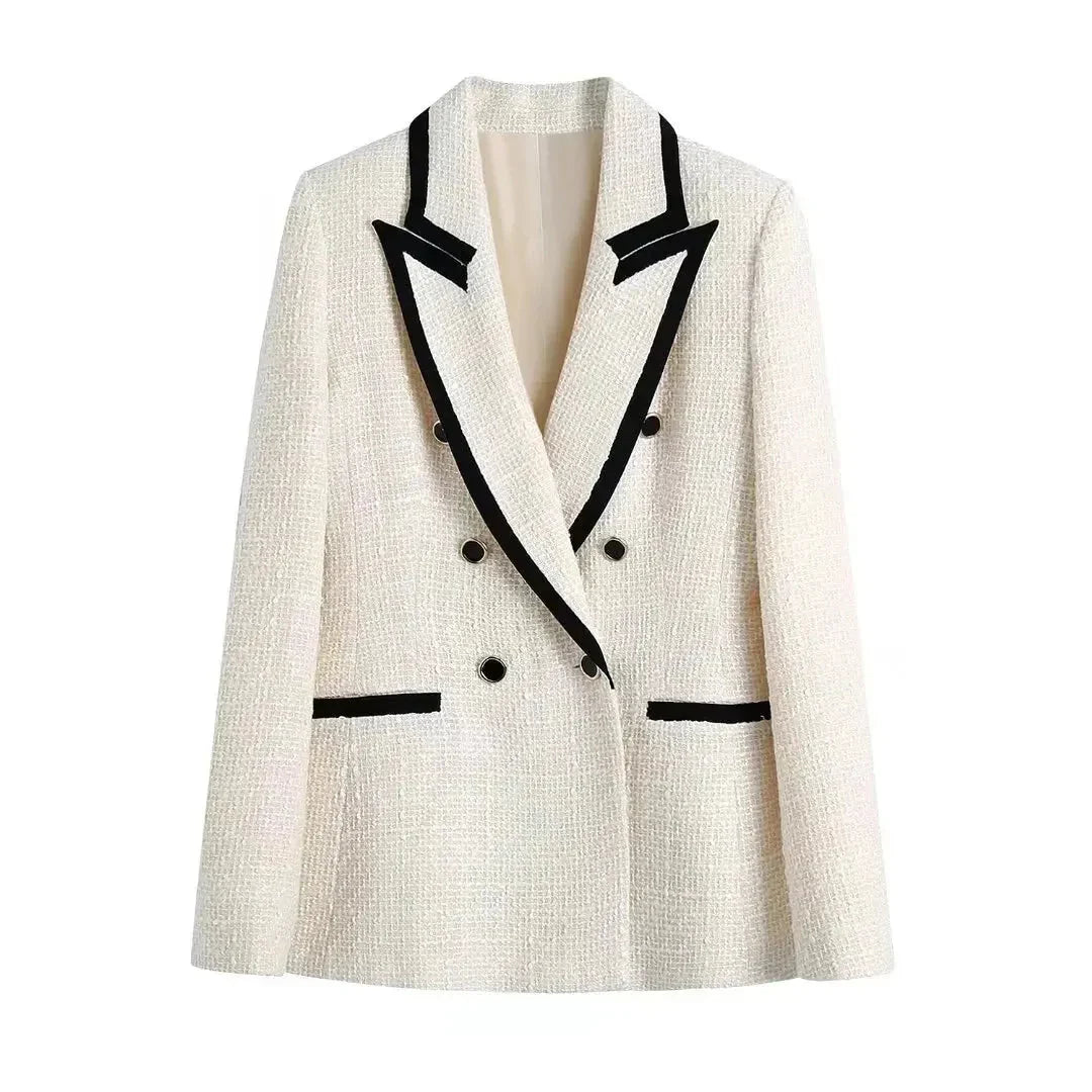 Veste croisée stylée aspect textile