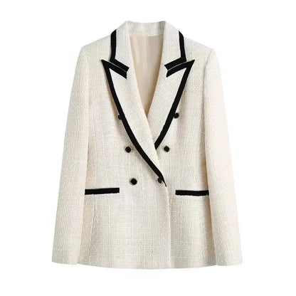 Veste croisée stylée aspect textile