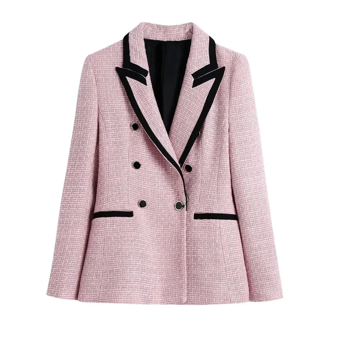 Veste croisée stylée aspect textile