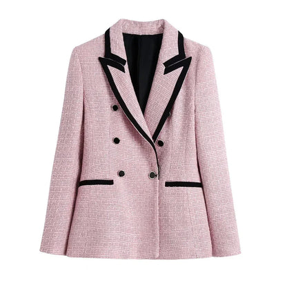 Veste croisée stylée aspect textile