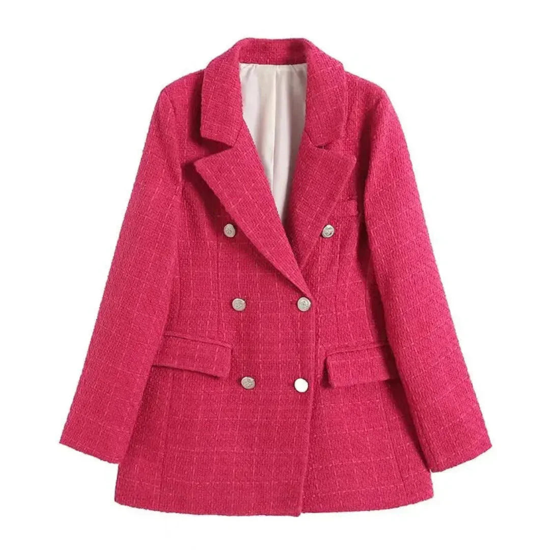 Veste croisée stylée aspect textile