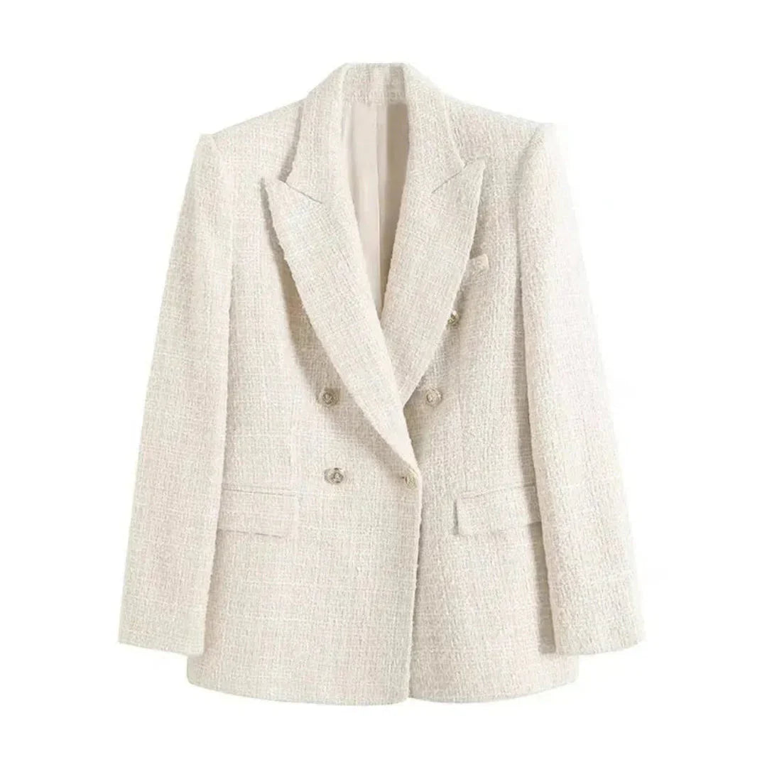 Veste croisée stylée aspect textile