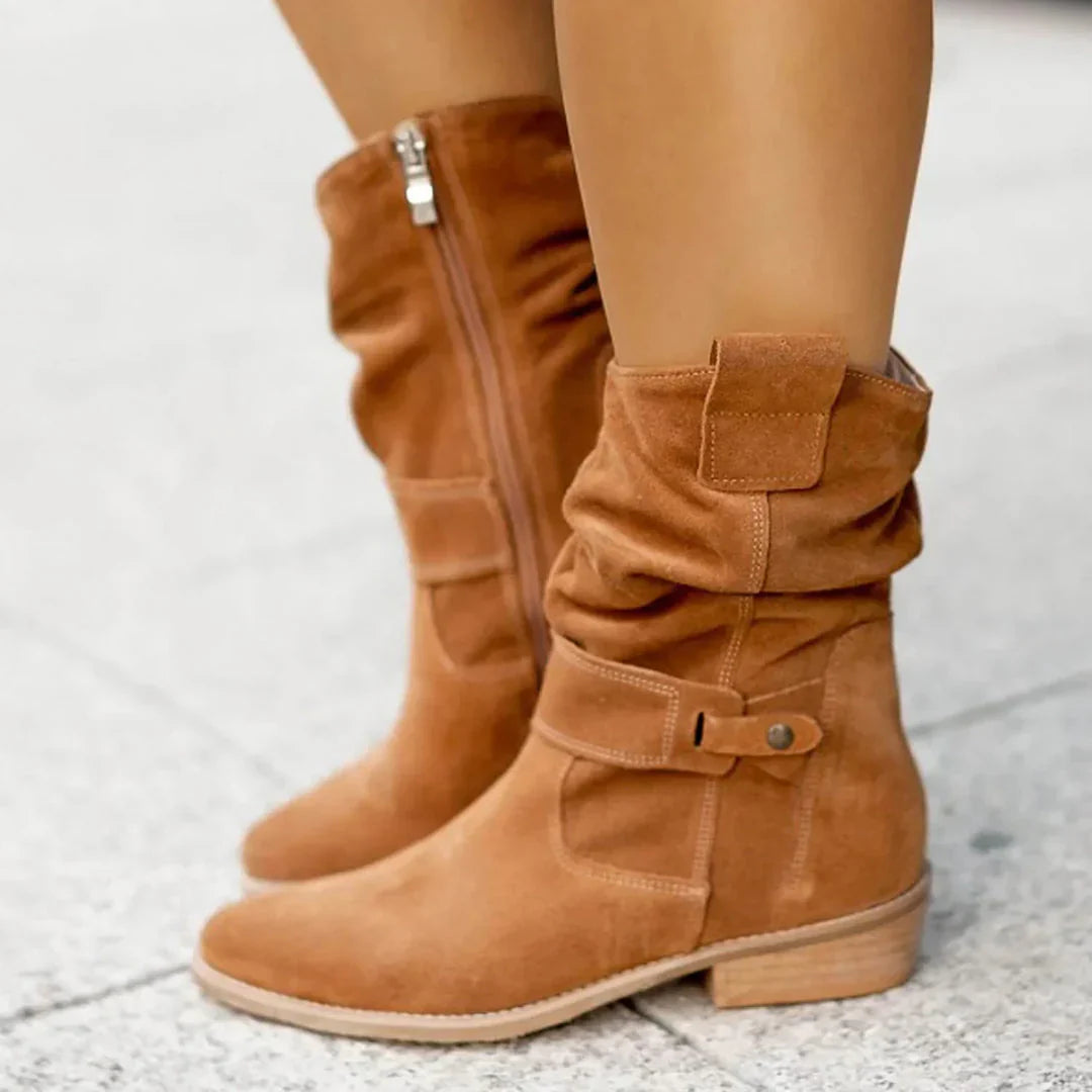 Bottes à talons hauts élégantes pour femme avec bride