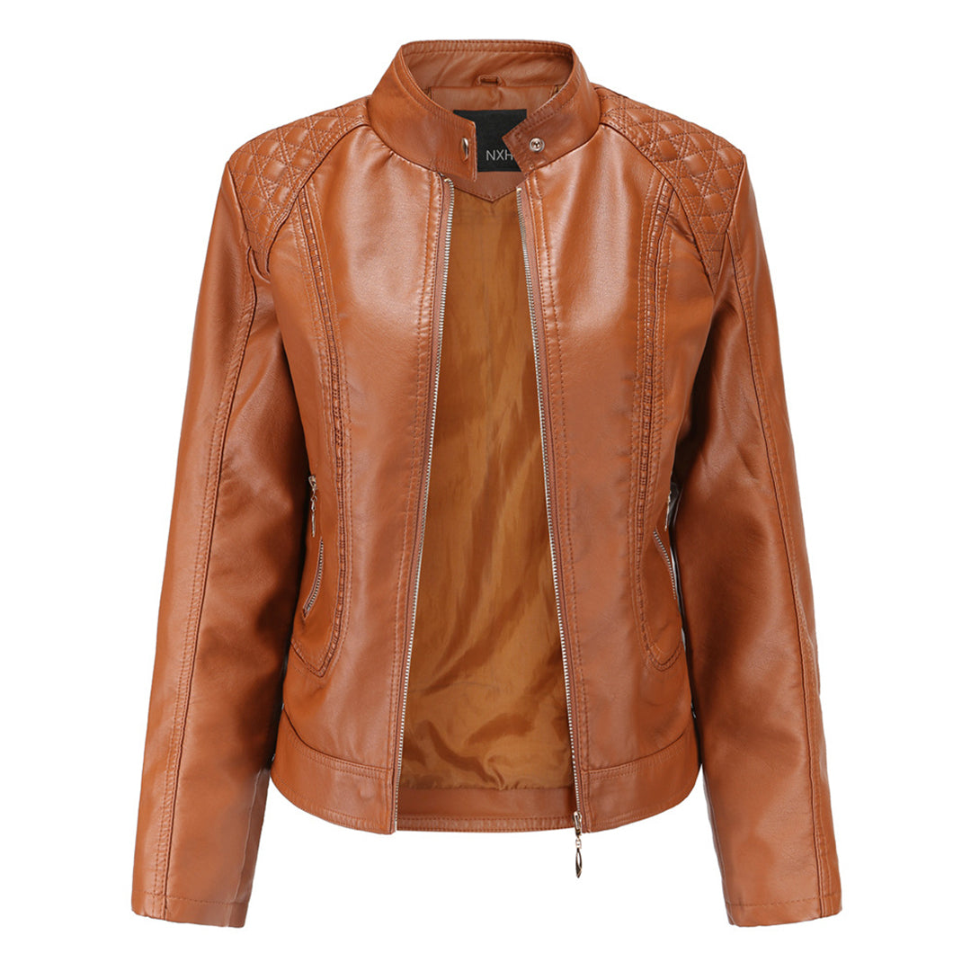 Blouson en cuir femme élégant noir Protection du cuir