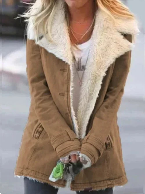 Veste femme stylée chaude doublure sherpa de luxe