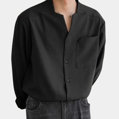 Chemise de loisirs ample à manches longues pour homme