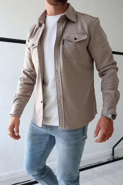 Chemise homme manches longues avec poche poitrine