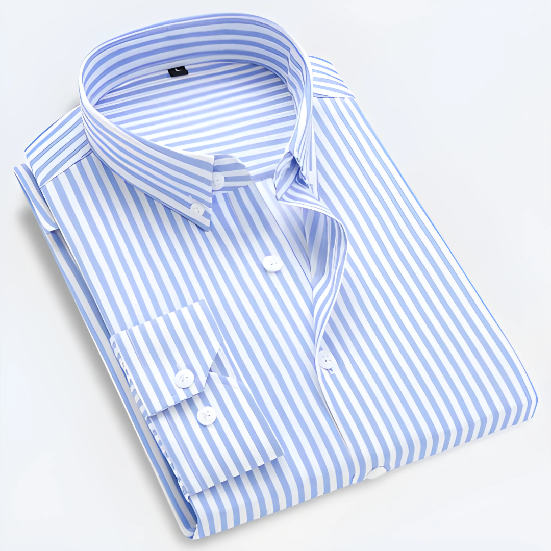 Chemise Oxford Homme Rayée Manches Longues Classique