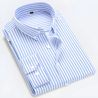 Chemise Oxford Homme Rayée Manches Longues Classique