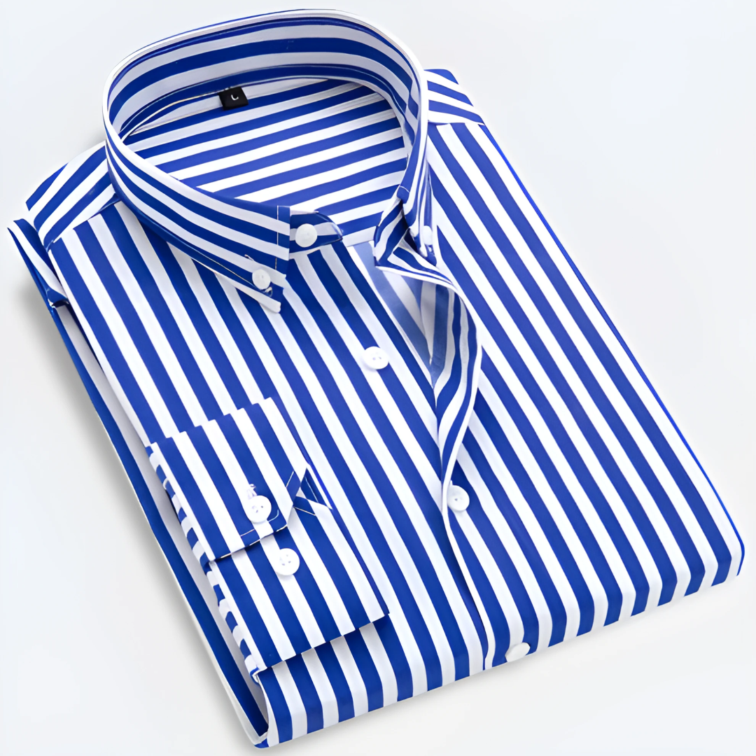 Chemise Oxford Homme Rayée Manches Longues Classique
