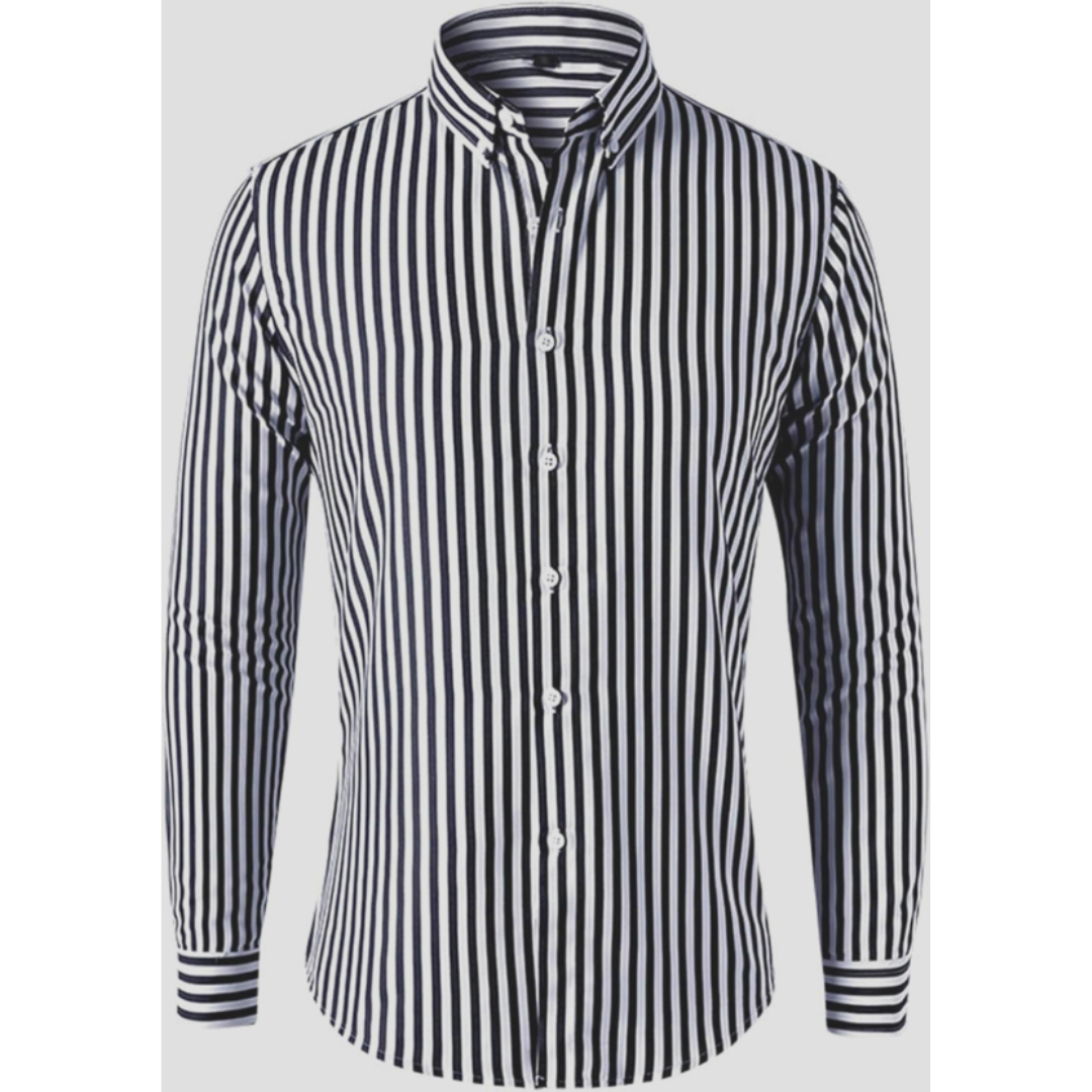 Chemise Oxford Homme Rayée Manches Longues Classique