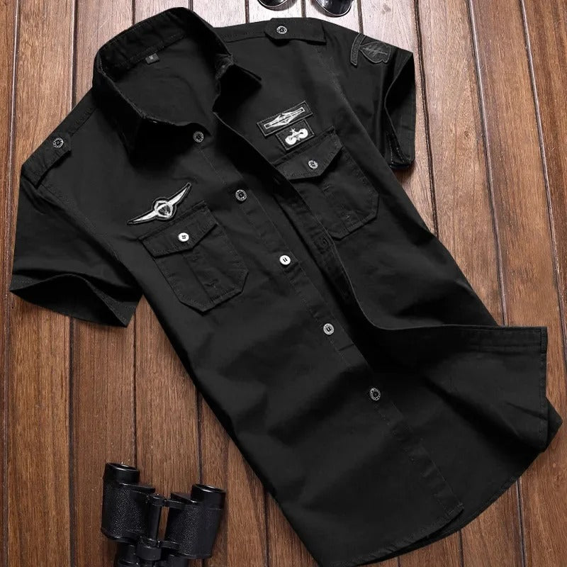 Chemise homme manches courtes style cargo