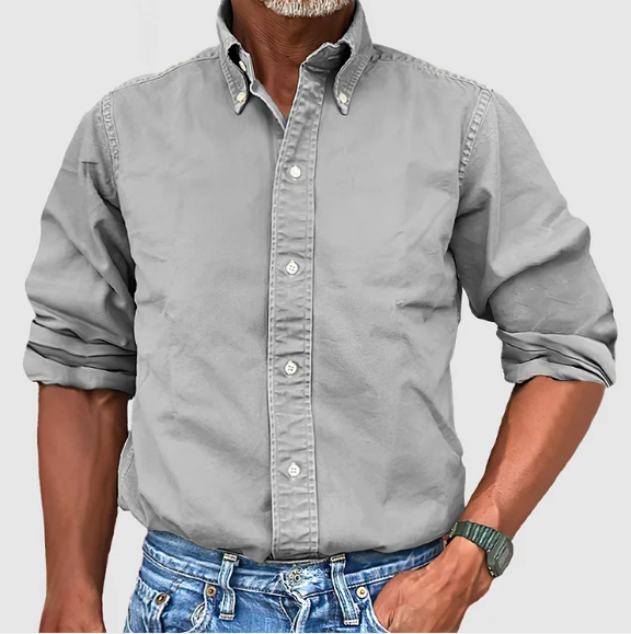 Chemise en jean homme manches longues avec col moderne