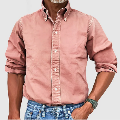 Chemise en jean homme manches longues avec col moderne