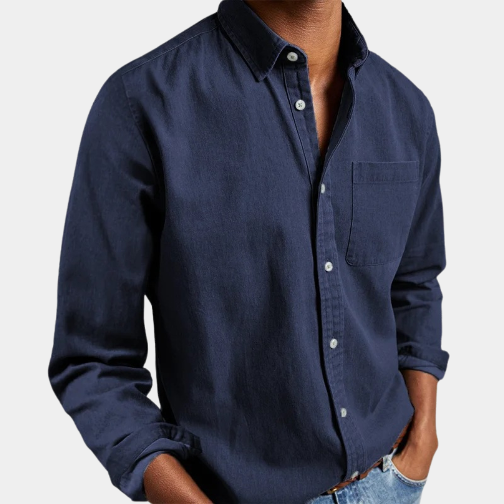 Chemise en jean homme manches longues coupe classique
