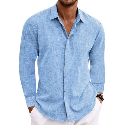 Chemise homme manches longues coupe droite col